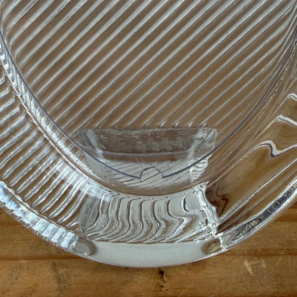Vintage Mikasa Crystal Glass Picture Frame, 80s‎ Postmodern Ribbed Wave Design